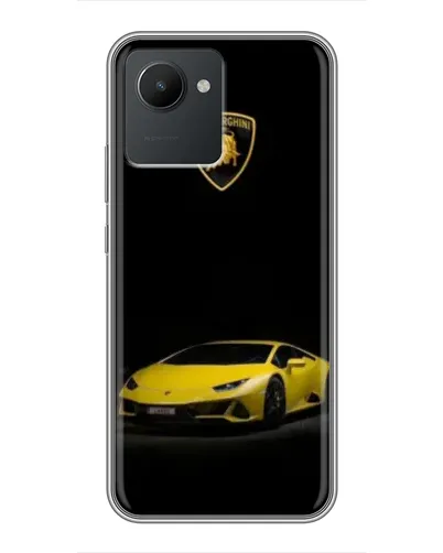Чехол для Realme C30 с картинкой «Lamborghini желтый акцент»