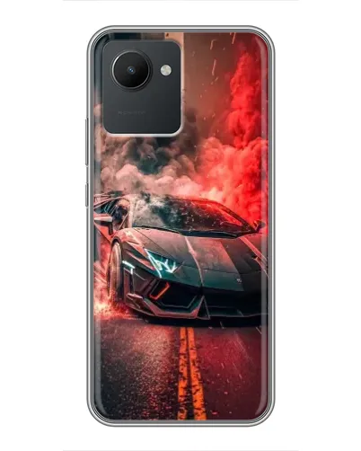 Чехол для Realme C30 с картинкой «Lamborghini красный дым»