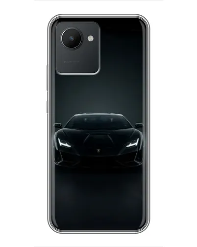 Чехол для Realme C30 с картинкой «Черный Lamborghini Aventador»