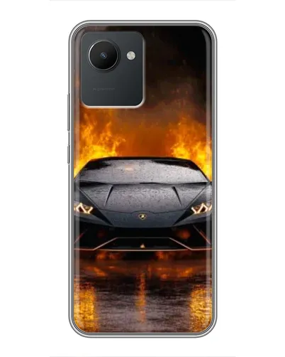 Чехол для Realme C30 с картинкой «Lamborghini в огне»