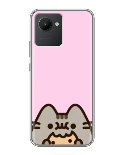Чехол для Realme C30 с картинкой «Pusheen и печенье»