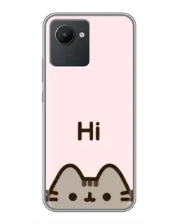 Чехол для Realme C30 с картинкой «Пушин говорит Hi» Чехол для Realme C30 с картинкой «Пушин говорит Hi»