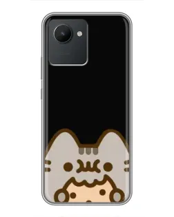 Чохол для Realme C30 з картинкою «Пушин на чорному»