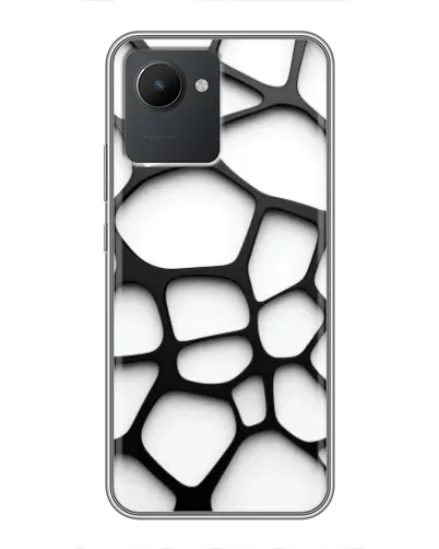 Чехол для Realme C30 с картинкой «Белая объемная сетка»