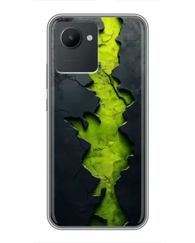 Чехол для Realme C30 с картинкой «Салатовый разлом скалы»