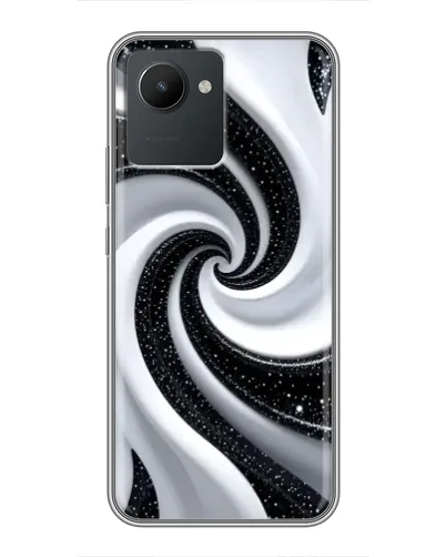 Чехол для Realme C30 с картинкой «Черно-белая спираль»
