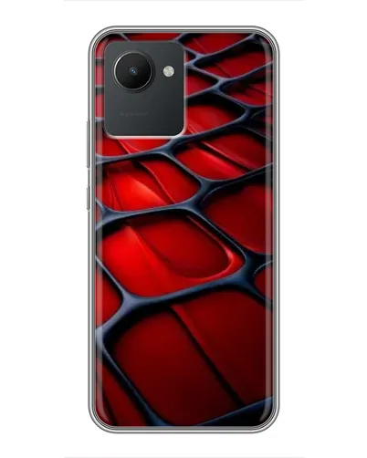 Чехол для Realme C30 с картинкой «Красная глянцевая сетка»