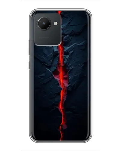 Чехол для Realme C30 с картинкой «Kрасная лавовая трещина»