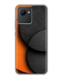 Чехол для Realme C30 с картинкой «Геометрия оранжевых кругов»