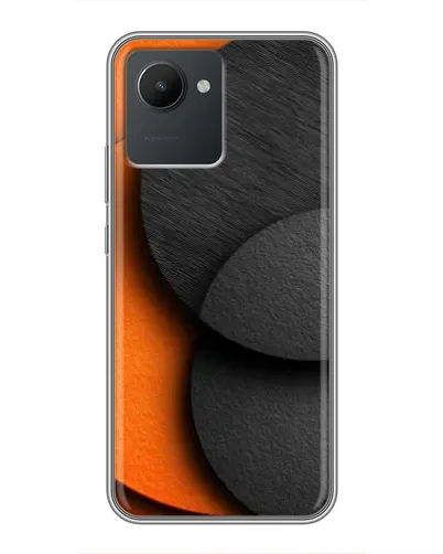 Чехол для Realme C30 с картинкой «Геометрия оранжевых кругов»
