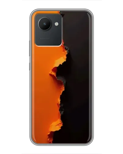 Чехол для Realme C30 с картинкой «Оранжевый разлом»