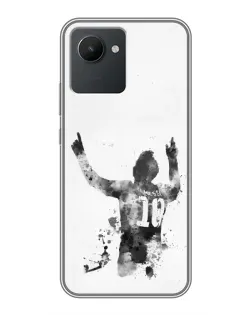 Чохол для Realme C30 з картинкою «Чорно-білий силует Мессі» Чохол для Realme C30 з картинкою «Чорно-білий силует Мессі»