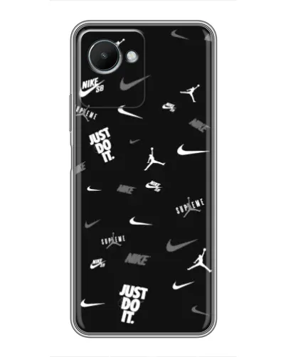 Чехол для Realme C30s с картинкой «Nike Black Pattern» Чехол для Realme C30s с картинкой «Nike Black Pattern»