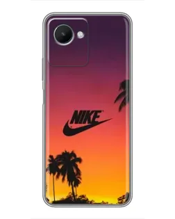 Чехол для Realme C30s с картинкой «Nike на закате солнца»