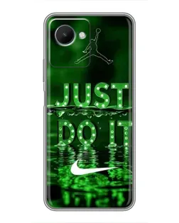 Чехол для Realme C30s с картинкой «Зеленый неоновый Nike»