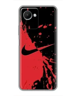 Чохол для Realme C30s з картинкою «Червоні бризки Nike» Чохол для Realme C30s з картинкою «Червоні бризки Nike»