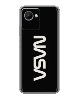 Чехол для Realme C30s с картинкой «NASA — вертикальный логотип»