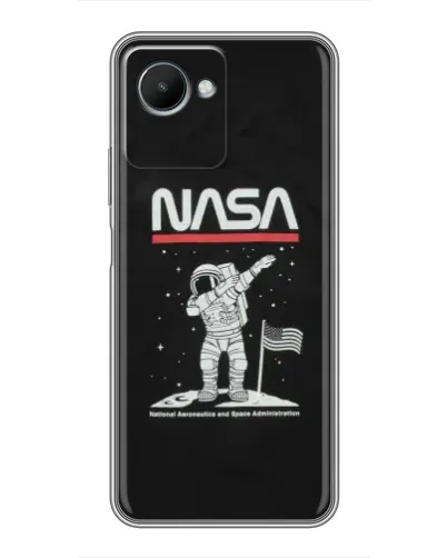 Чехол для Realme C30s с картинкой «NASA — шагаем по Луне» Чехол для Realme C30s с картинкой «NASA — шагаем по Луне»
