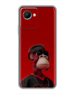 Чехол для Realme C30s с картинкой «Bored Ape в красном»