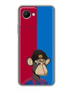 Чехол для Realme C30s с картинкой «Bored Ape — фанат Барсы»