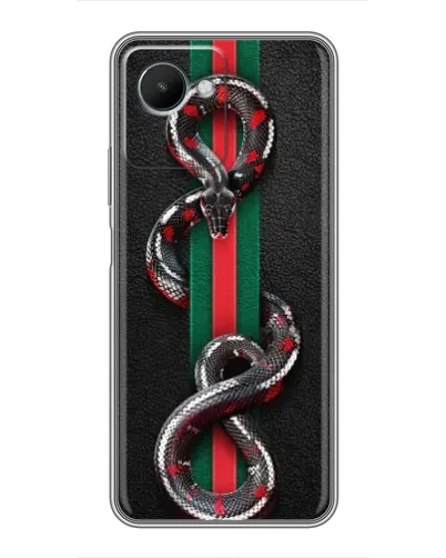 Чехол для Realme C30s с картинкой «Gucci — змея на полосе» Чехол для Realme C30s с картинкой «Gucci — змея на полосе»