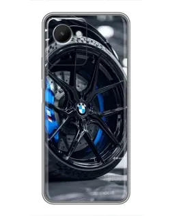 Чехол для Realme C30s с картинкой «Колесо BMW вблизи»