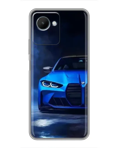 Чехол для Realme C30s с картинкой «Голубая BMW M4»