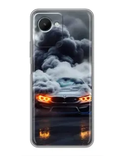 Чехол для Realme C30s с картинкой «BMW в дыму»