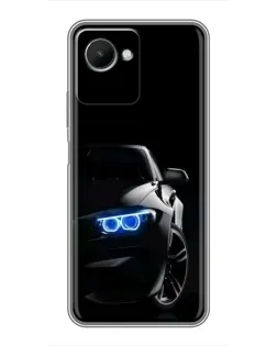 Чехол для Realme C30s с картинкой «BMW — ночной взгляд»