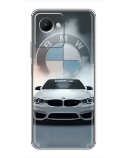 Чехол для Realme C30s с картинкой «BMW в белом дыму»