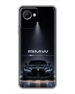Чехол для Realme C30s с картинкой «BMW сквозь ночной город»
