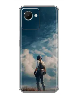 Чехол для Realme C30s с картинкой «Герой PUBG на скале» Чехол для Realme C30s с картинкой «Герой PUBG на скале»