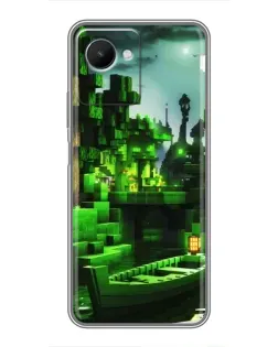 Чохол для Realme C30s з картинкою «Minecraft лісовий пейзаж»