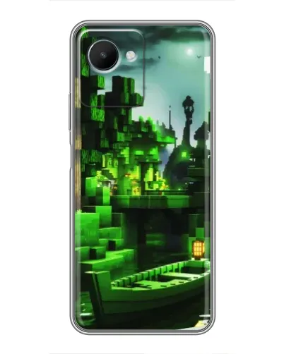 Чохол для Realme C30s з картинкою «Minecraft лісовий пейзаж»