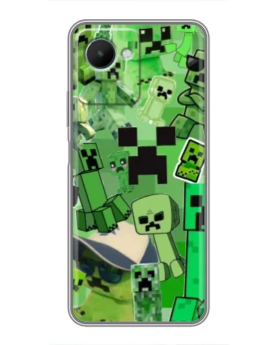 Чохол для Realme C30s з картинкою «Кріпери Minecraft»