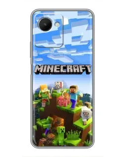 Чохол для Realme C30s з картинкою «Minecraft класичний світ»