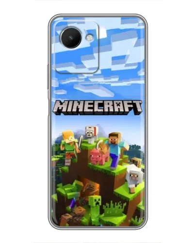 Чохол для Realme C30s з картинкою «Minecraft класичний світ»