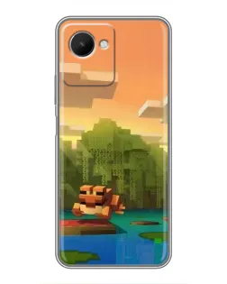 Чохол для Realme C30s з картинкою «Майнкрафт захід сонця»