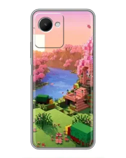Чохол для Realme C30s з картинкою «Рожеве дерево Minecraft»