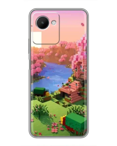 Чохол для Realme C30s з картинкою «Рожеве дерево Minecraft»