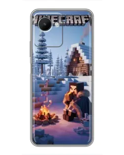 Чохол для Realme C30s з картинкою «Зимовий Minecraft»
