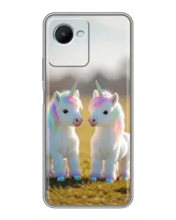 Чехол для Realme C30s с картинкой «Пара единорогов» Чехол для Realme C30s с картинкой «Пара единорогов»