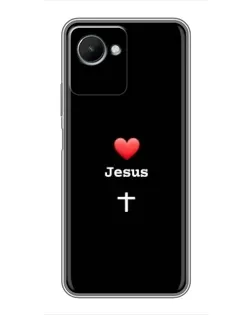 Чехол для Realme C30s с картинкой «Сердце - Jesus» Чехол для Realme C30s с картинкой «Сердце - Jesus»