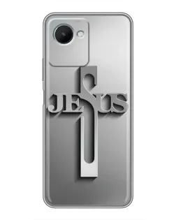 Чехол для Realme C30s с картинкой «Металлический крест Jesus» Чехол для Realme C30s с картинкой «Металлический крест Jesus»