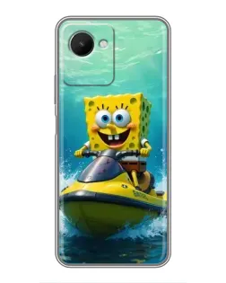 Чохол для Realme C30s з картинкою «Спанч Боб на гідроциклі»