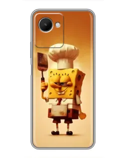 Чохол для Realme C30s з картинкою «Губка Боб кухар»