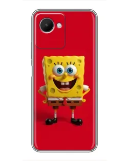 Чохол для Realme C30s з картинкою «Спанч Боб на червоному»