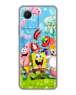 Чехол для Realme C30s с картинкой «Губка Боб и друзья»