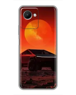 Чехол для Realme C30s с картинкой «Cybertruck на Марсе»