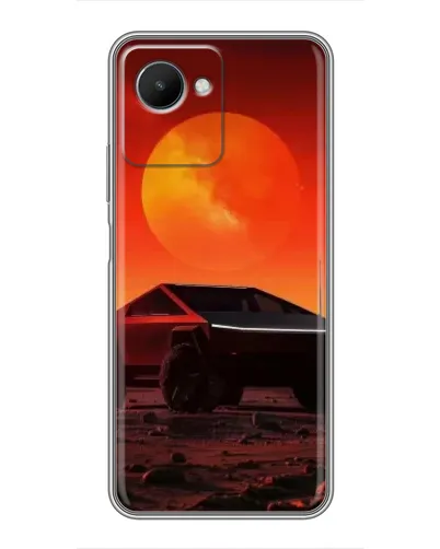 Чехол для Realme C30s с картинкой «Cybertruck на Марсе»